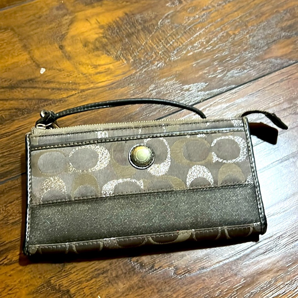 Silver coach wallet